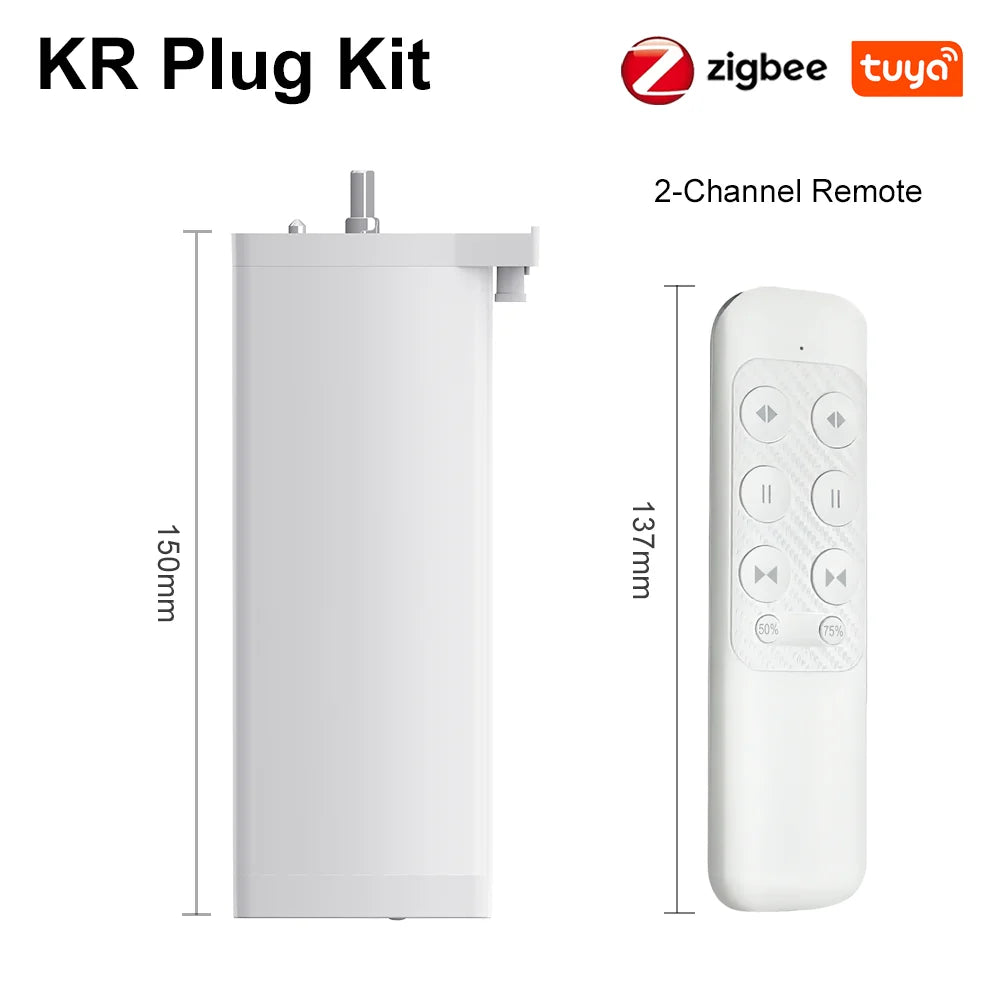 Tuya 155MM 4rd Smart Zigbee/WiFi Electric Shutter Curtain Motor Silent Motor with Remote APPVoice Control With Alexa Google Home