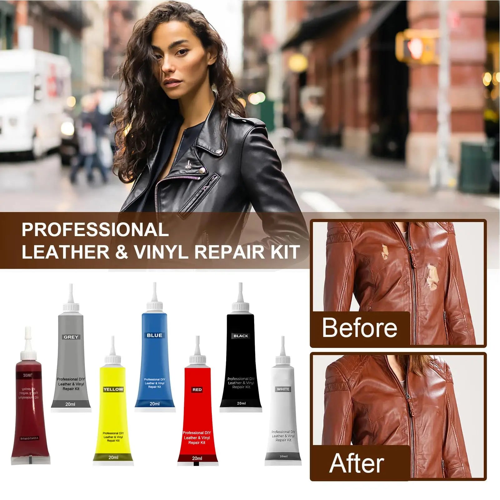 20G Leather Repair Gel Black/White/Gray Repair Home Car Seat Leather Complementary Repair Refurbishing Cream Paste Leather Care