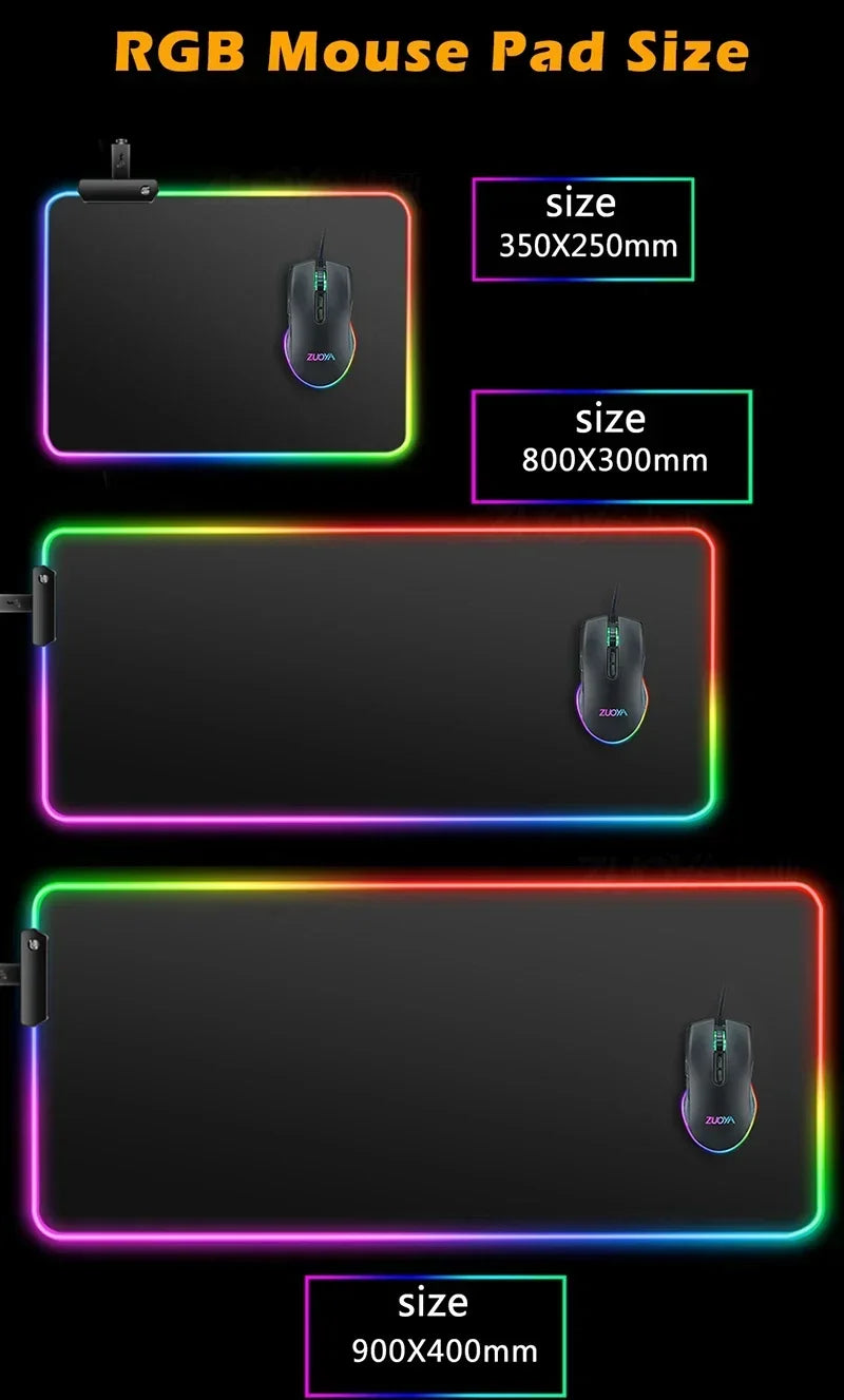 Large Keyboard Mats Fashion Chinese Dragon RGB Gaming Mousepad Big LED Mat PC Deskmat Luminous Mouse Pad Table Rug With Backlit