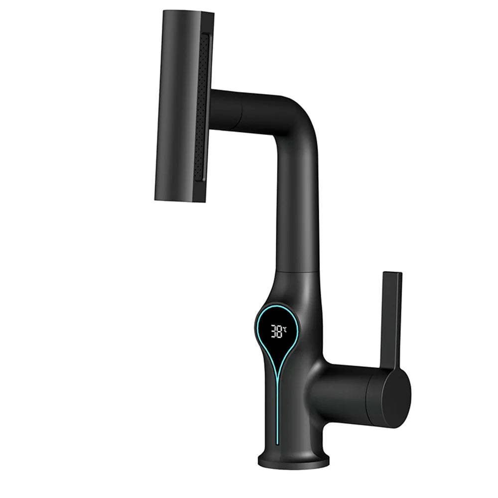 Digital Waterfall Basin Tap with LED Temperature Display