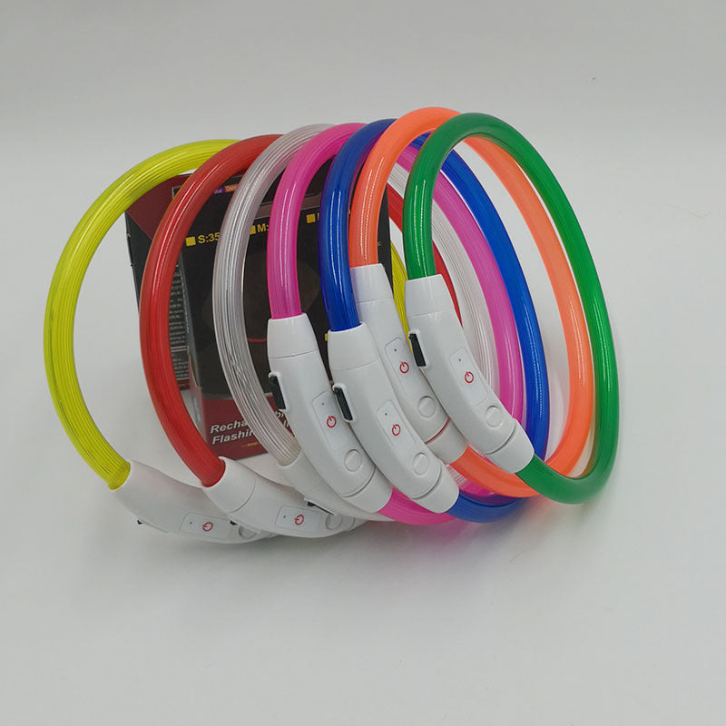 USB Rechargeable LED Luminous Safety Dog Collar - Cut-to-Fit