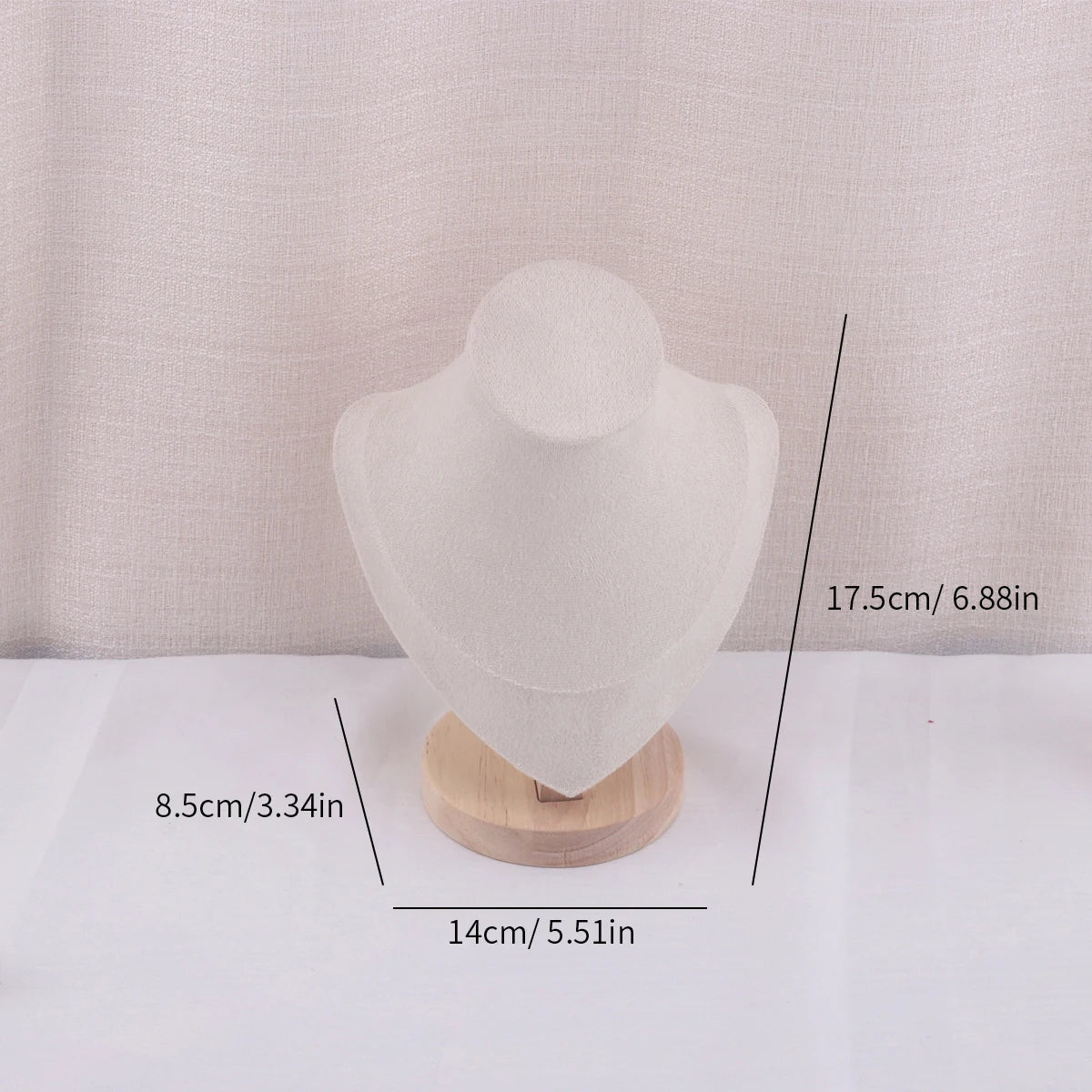 Velvet Portrait Necklace Jewelry Display Mannequin Bust Stand