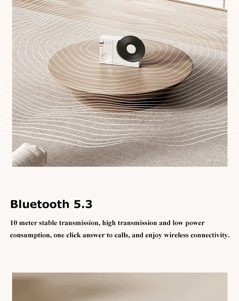 Mini Retro Bluetooth 5.3 Speaker with AUX Playback Wireless Hifi Retro Film Sound Music Box with Clock Display Support TF Card