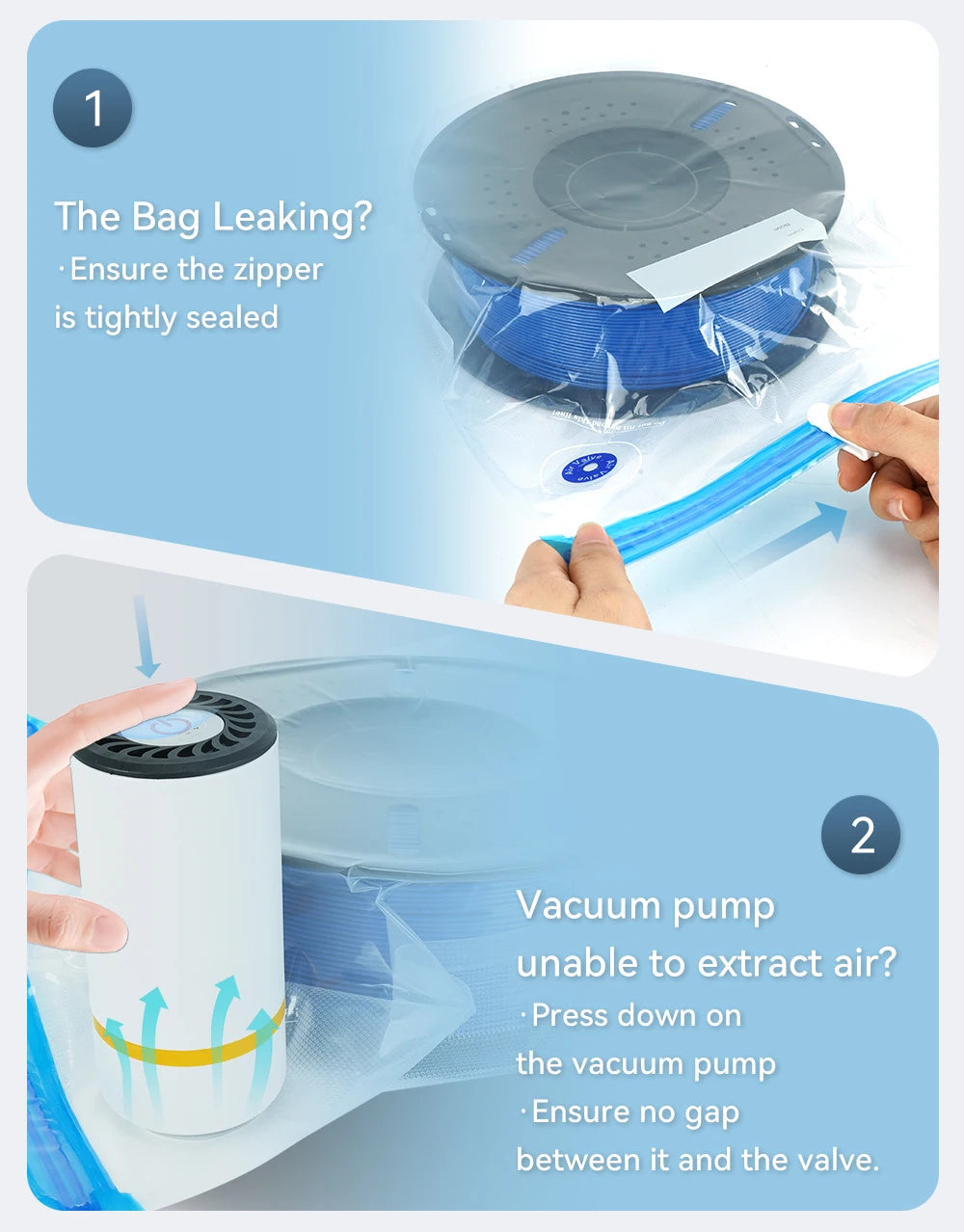 3D Printer Filament Storage Bag PLA PETG ABS Vacuum Bag Dryer Safekeep Humidity Resistant Sealing Bags Keep Filament Dry Sealed
