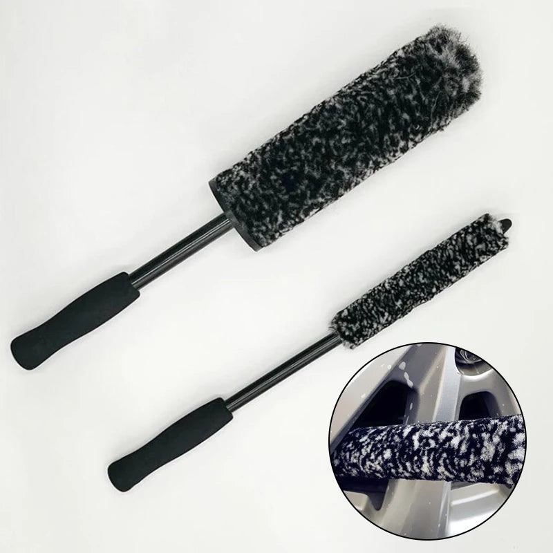 Microfiber Wheels Brush Non-Slip Handle Easy Cleaning Car Fiber Brush Wheel Cleaning Brush Detailing Brushes For Auto Motorcycle