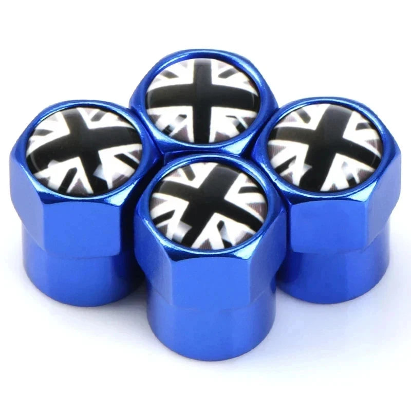 4Pcs UK Flag Car Wheel Tire Stem Air Valve Caps Covers For MINI COOPER S JCW F55 F56 R55 R56 R60 F60 Exterior Auto Accessories