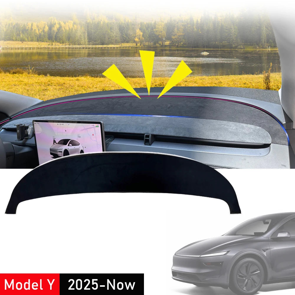 Tesla Model Y 2025-Present Juniper Suede Leather Dashboard Cover