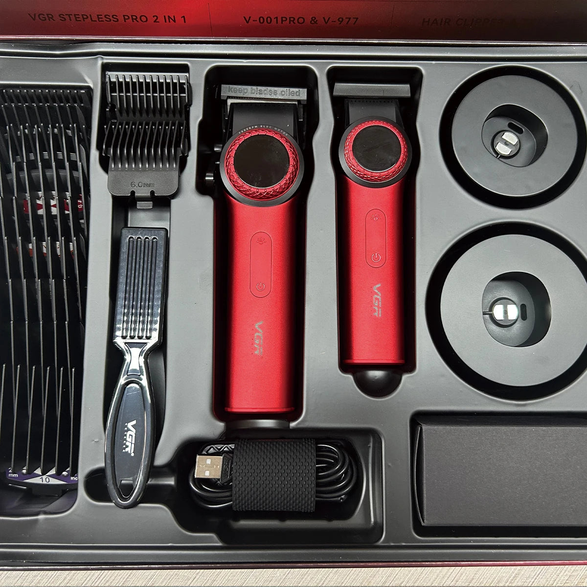 VGR 001 & 977 Professional DLC Blade Clipper Set