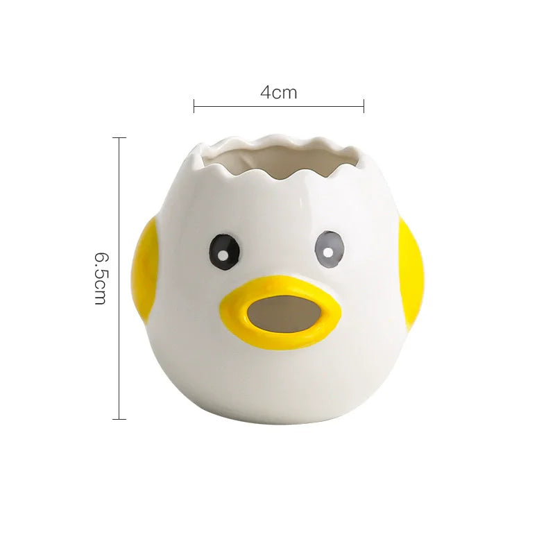 Separador de Ovos de Cerâmica de Frango Cartoon Pequeno Separador de Gemas e Claras Filtro Ferramenta de Cozedura para Padaria Ferramentas de Cozinha