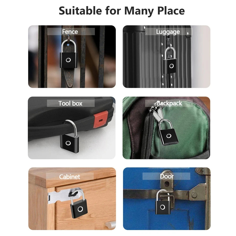 RAYKUBE Tuya Smart Padlock Fingerprint Waterproof USB Charging Quick Identification Unlock Sensor High Quality P70/P55/PQ1