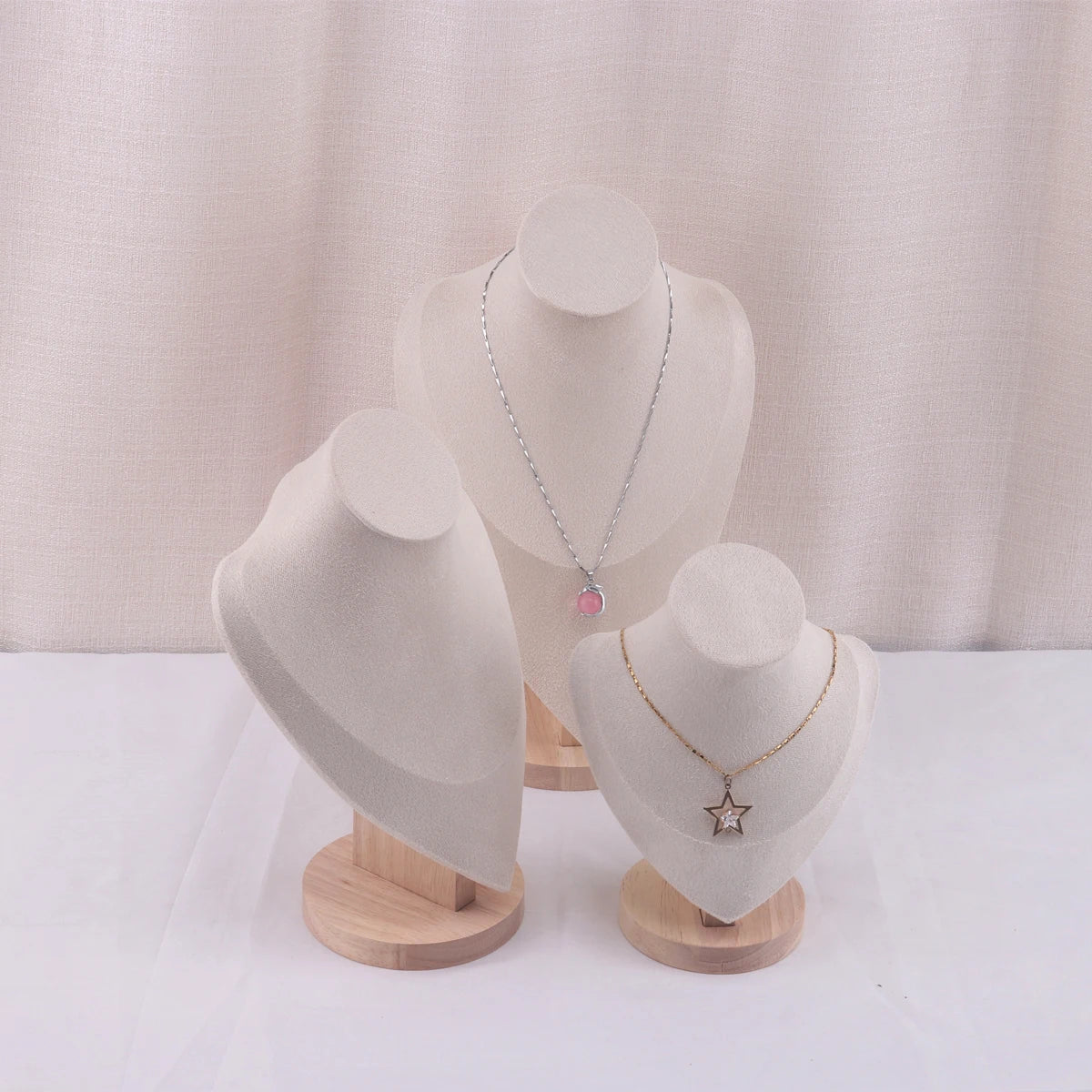 Velvet Portrait Necklace Jewelry Display Mannequin Bust Stand