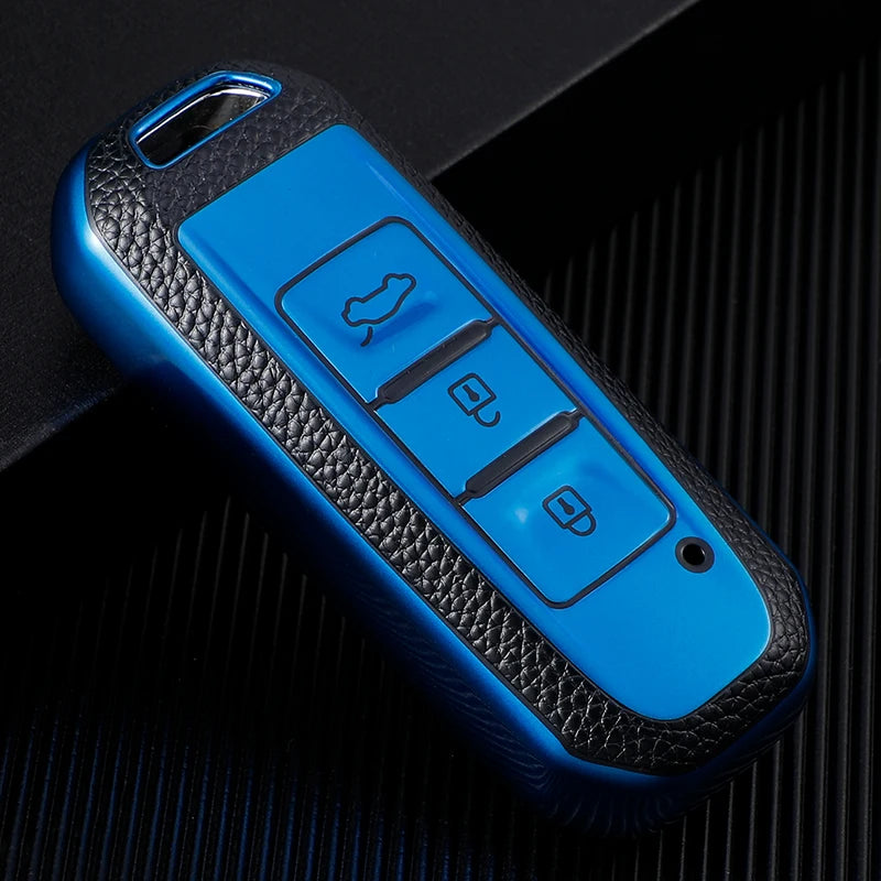 Leather TPU Car Key Case Cover for Baojun 510 730 360 560 RS-5 530 630 for Wuling Hongguang S Auto Holder Shell Accessories