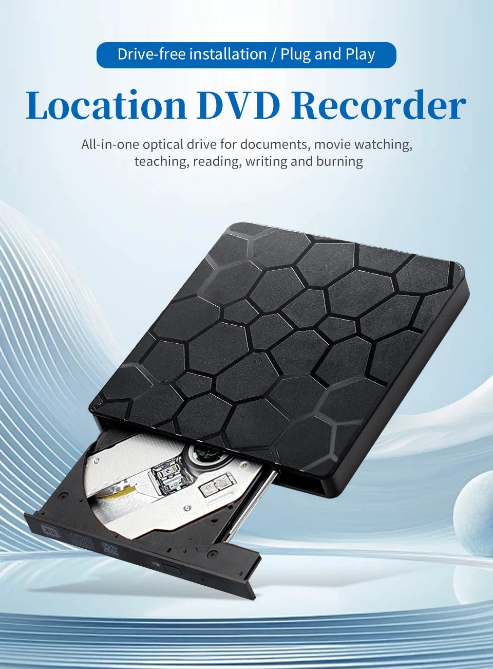 2in1 USB3.0 TypeC Slim External DVD VCD CD Writer Optical Drive Burner Reader Player Portable For Laptop PC DVD Burner DVD