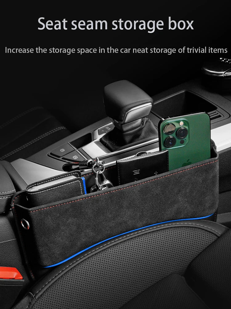 Suede Car Seat Side Storage Pocket For Car Seat Gap Filler Organizer Box Leather Car Crevice Stowing Tidy Interior Parts