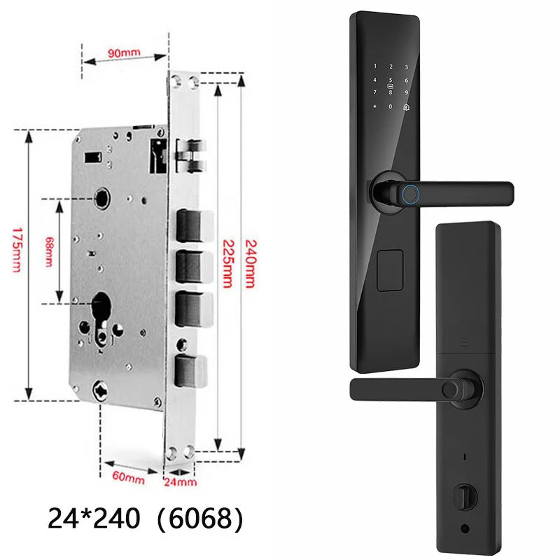 Tuya Smart Lock Wirelss With Fingerprint Password IC Card Unlock Support USB Emergency Charge Handle Direction Adjustable ﻿