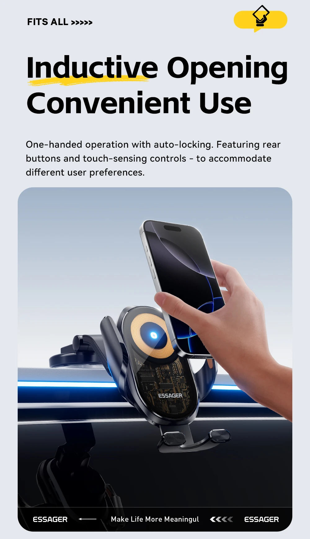 Essager 15W Magnetic Wireless Car Charger for MacSafe 15W Cooling Stand Holder for iPhone 16 15 14 13 12 Pro Max Xiaomi Samsung