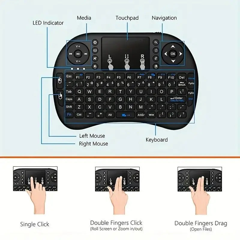 Bluetooth Wireless i8 Mini Keyboard Backlit 2.4G USB English with Touchpad Air Mouse Remote Control Touchpad For Android TV Box