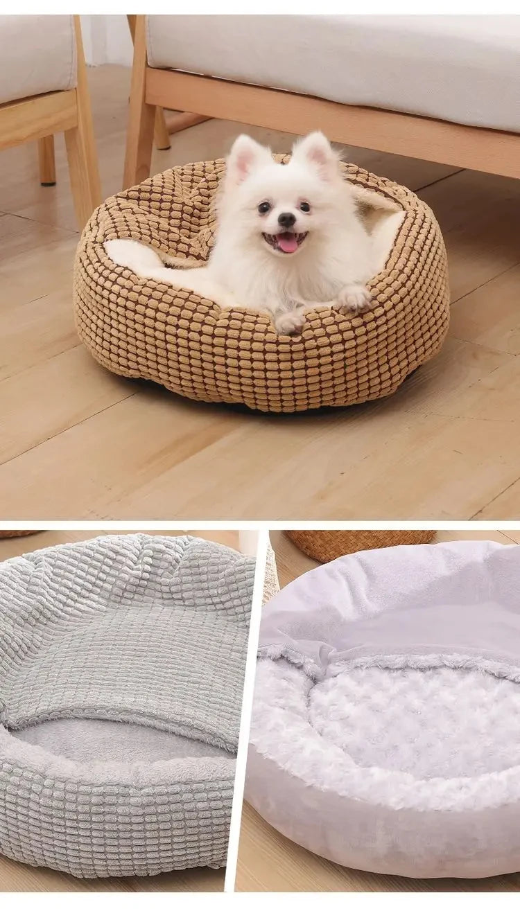 Cama Redonda Para Animais De Estimação Cão Gato Cachorro Casa Tapete Quente Cobertores De Inverno Cama Ortopédica Fofa Para Gatos E Cães, Adequada Para O Inverno