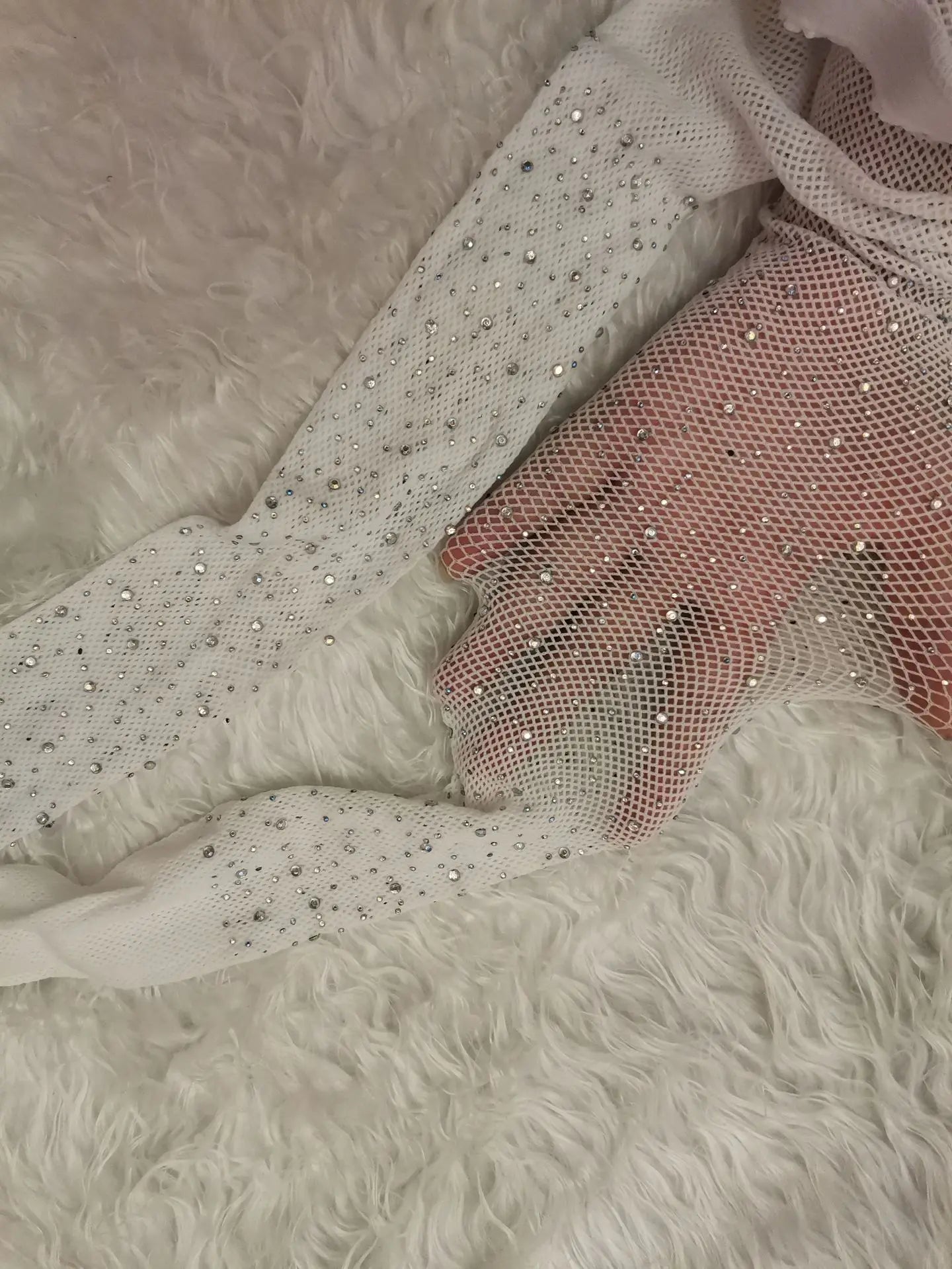 Rhinestone Diamond Fishnet Mesh Tights for Summer Luxury