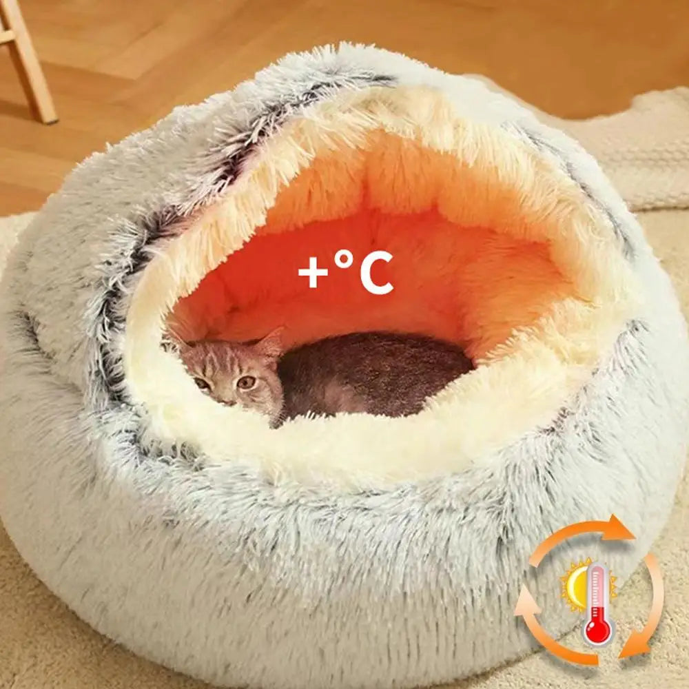 Cama de Inverno Redonda em Pelúcia para Gatos, Almofada para Gatos, Casa Quente para Gatos, Cesto para Gatos, Saco de Dormir para Animais de Estimação, Ninho para Gatinhos, Canil para Cães e Gatos