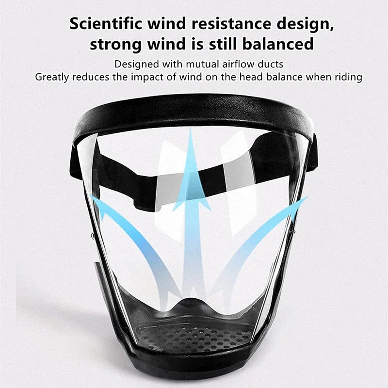 Protective Full Face Shield Mask Transparent Head Eyes Safety Cover Glasses Screen Visors Dustproof Wind Proof Anti-Fog Goggles