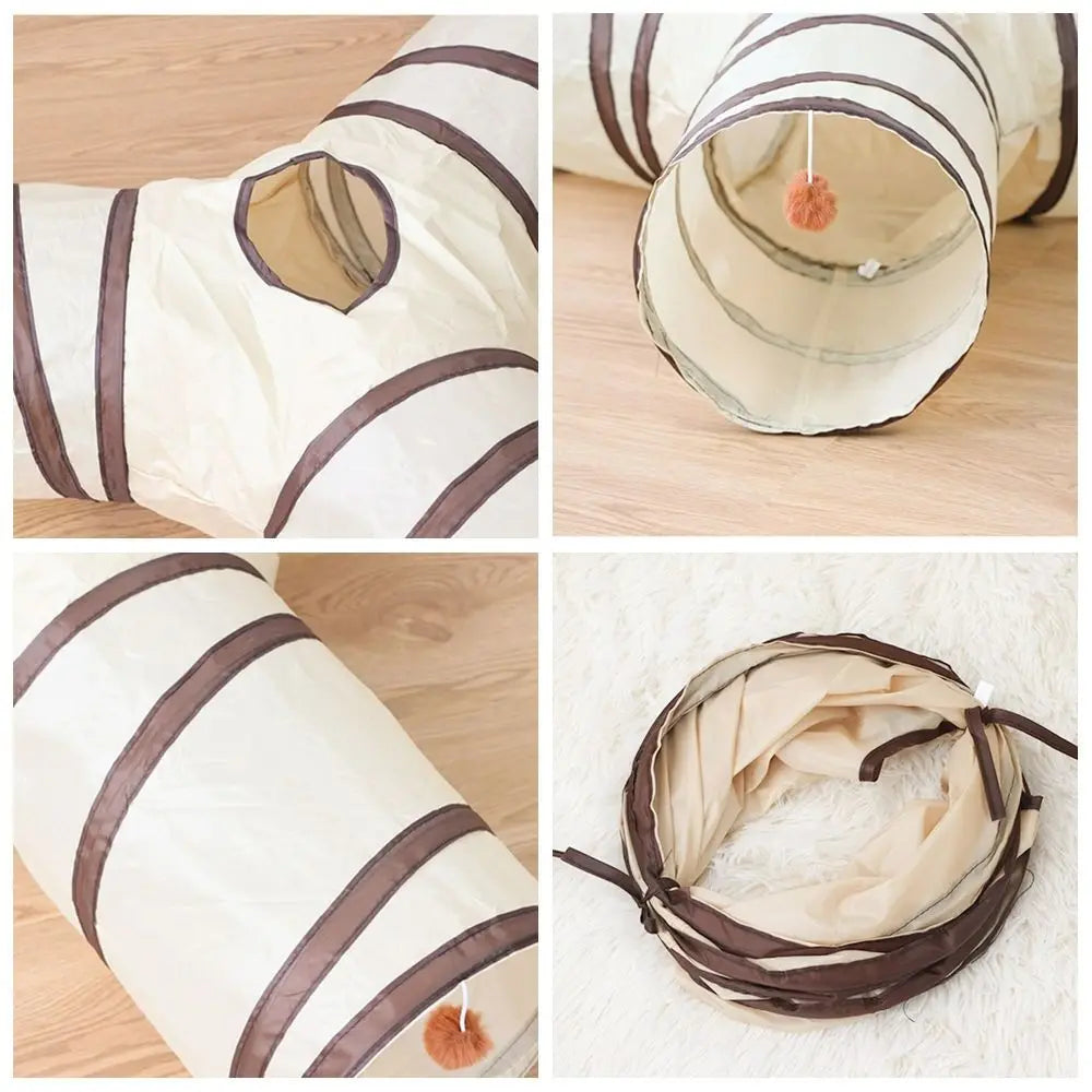 Foldable Steel Wire Cat Tunnel Tube Play Toy