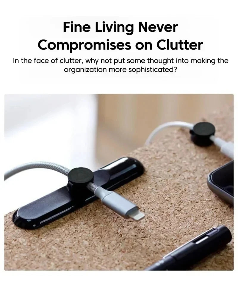 Magnetic Desktop Cable Clips Cord Management Tiny 3 Size In 1 Wire Cable Organizer Usb Data Line Storage Suitable