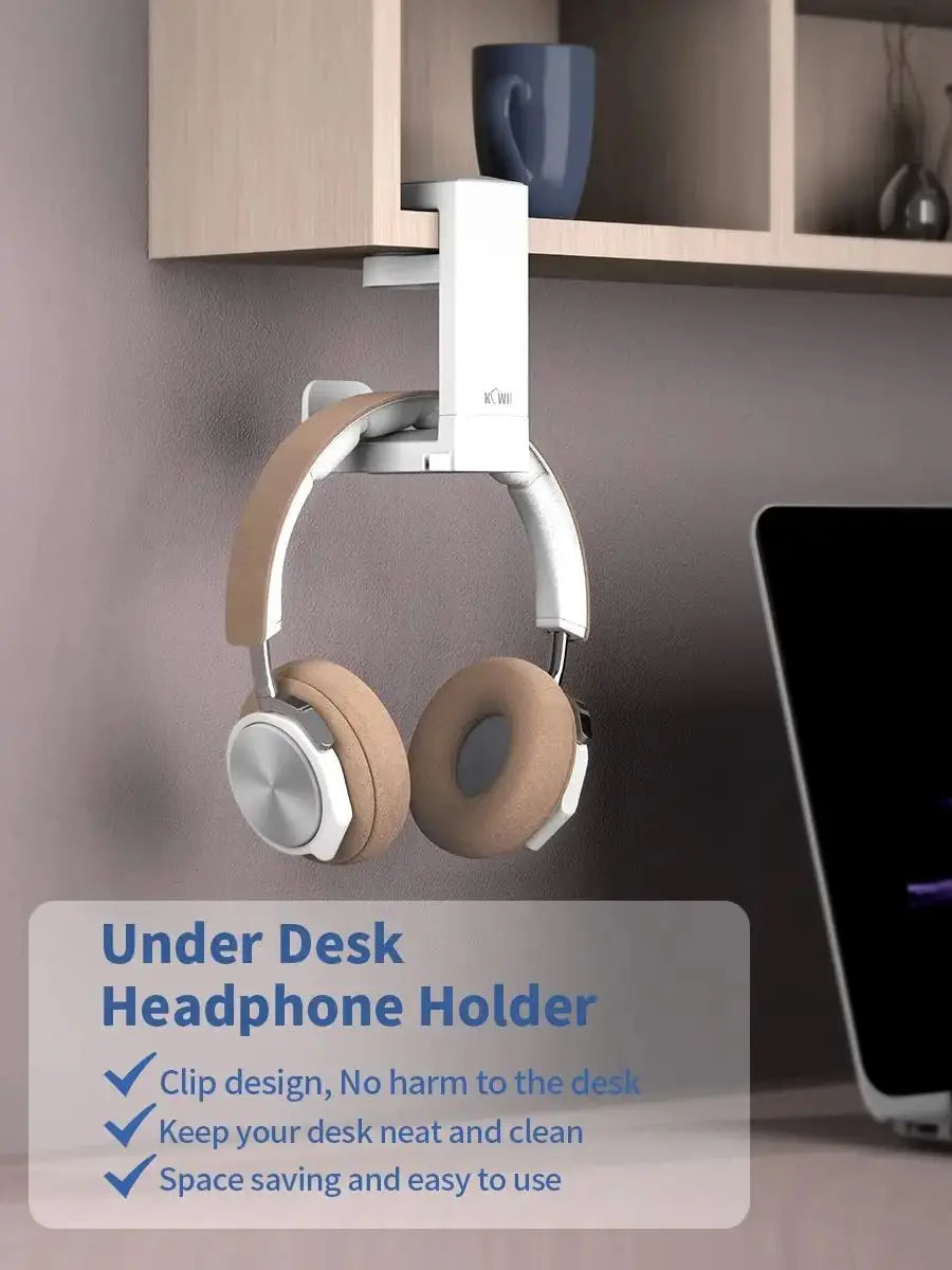 Headphone Bracket Swivel Mounted PC Gaming Headset Stand Holder Under Desk Hanger Hook Earphones Display Stand With USB Ports