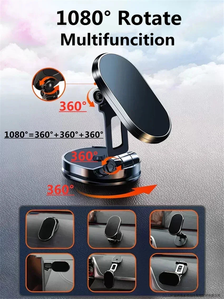VIKEFON 1080° Rotation Foldable Car Magnetic Phone Holder Universal Air Vent Mount GPS for iPhone Samsung in Car Phone Stand