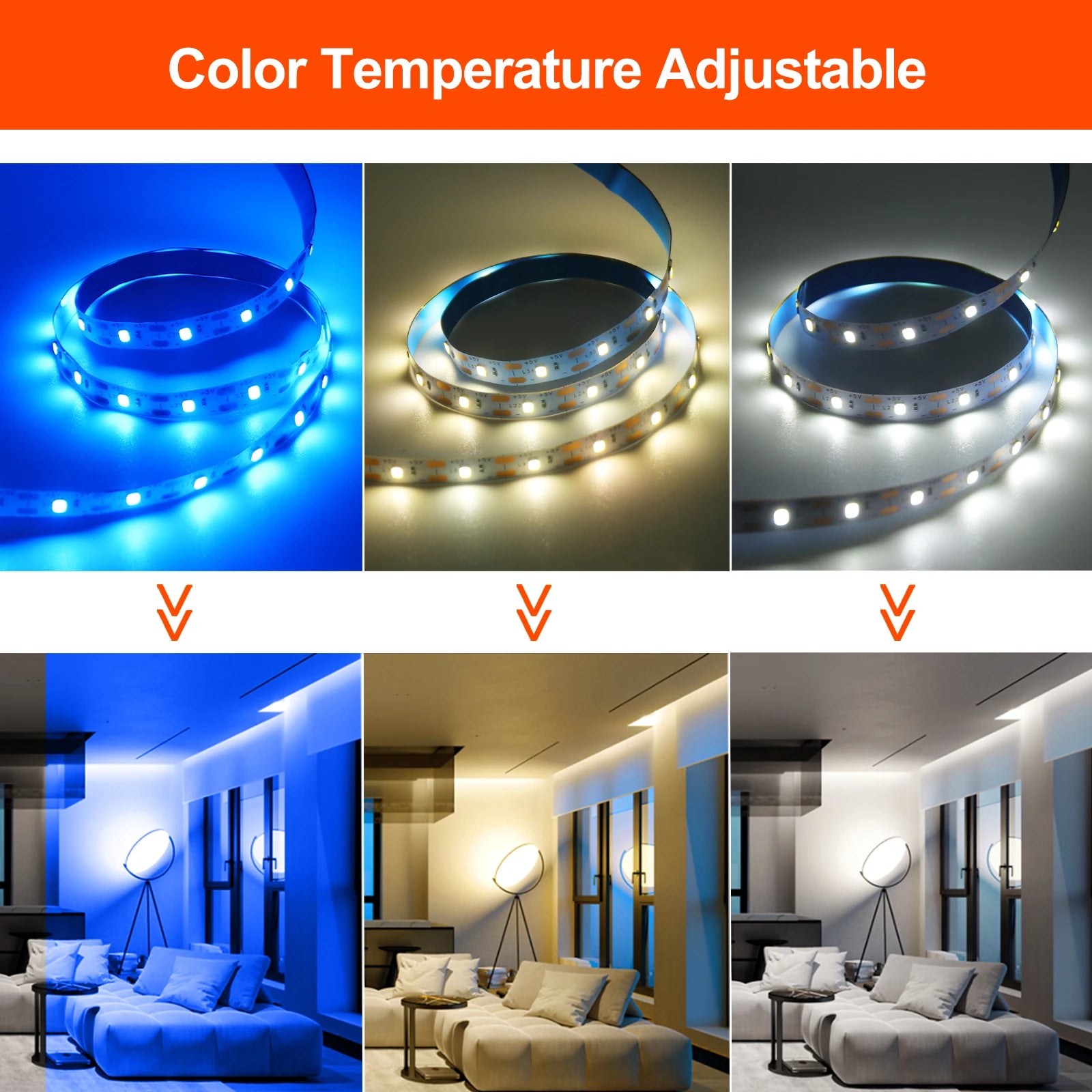 5V USB LED Strip Light Dimmable 2835 SMD Cabinet Night Lighting