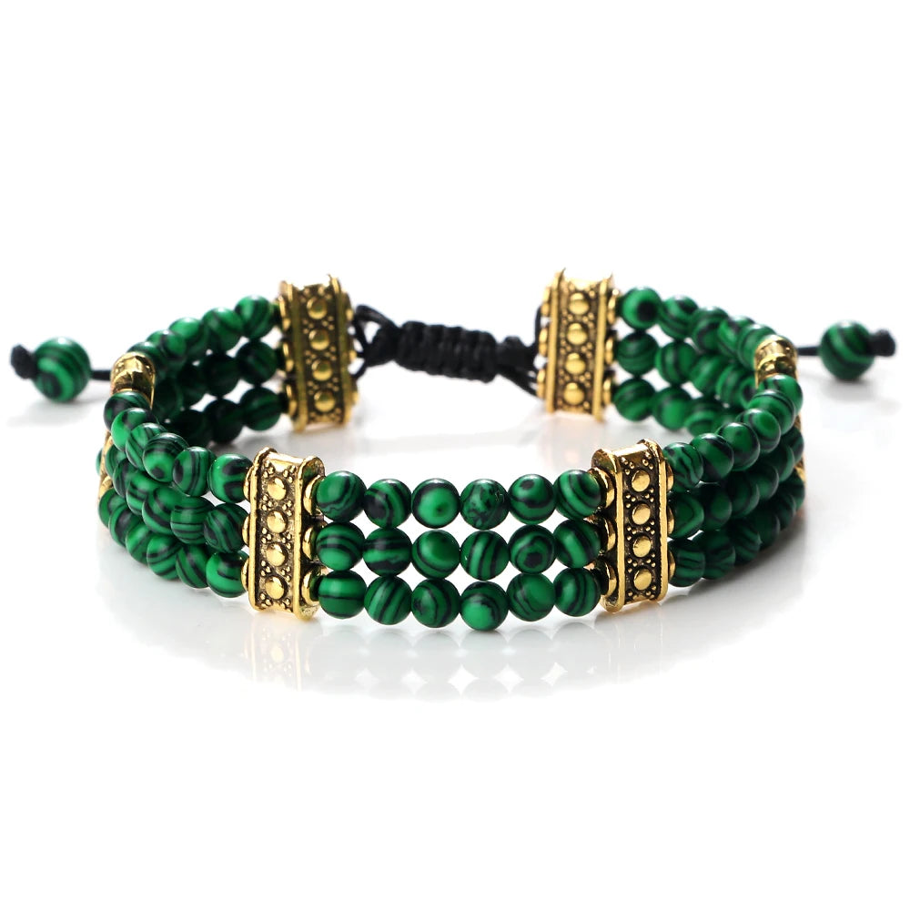 4mm Natural Stone Braided Energy Yoga Bracelet
