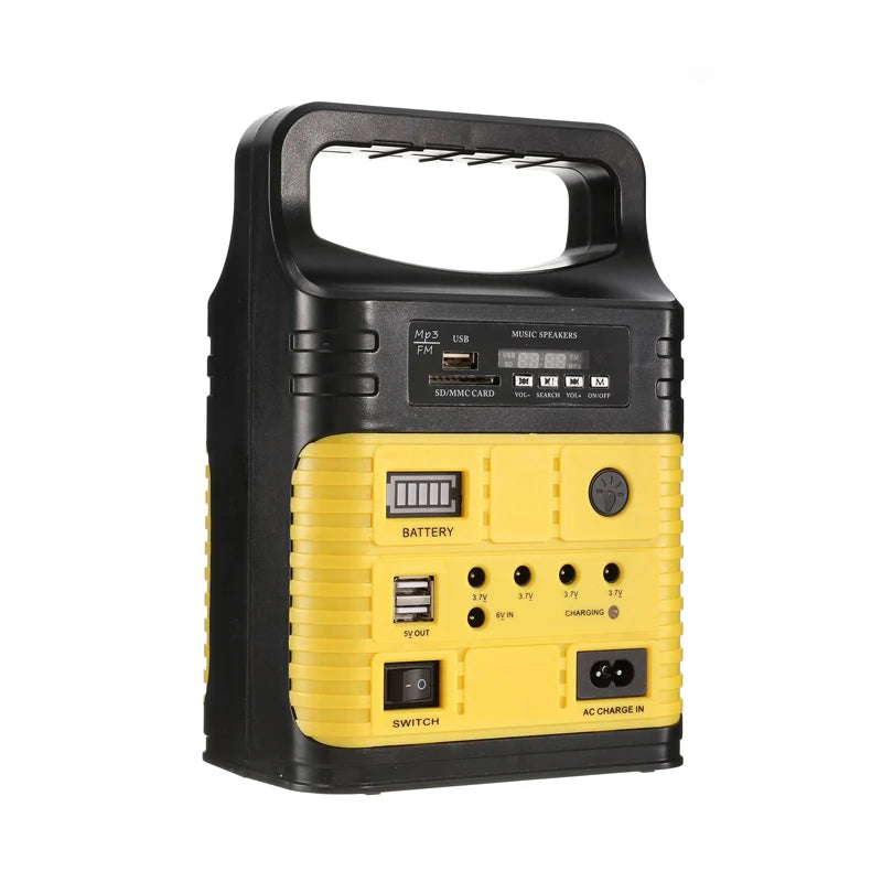 Portable Solar Generator System 3 Bulbs Radio Outdoor Solar Power Panel Camping Kit LED Emergency Lighting with Remote Control