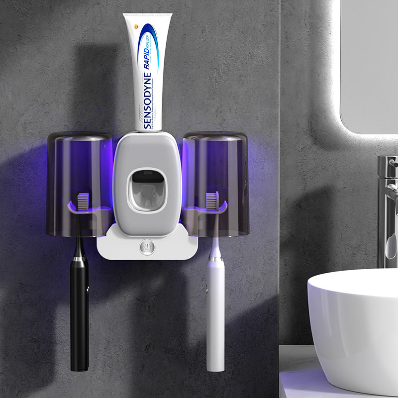 Automatic Toothpaste Squeezer Dispenser Waterproof Uv Toothbrush Sterilizer Drying Holder Children Bathroom Vanity Accessories