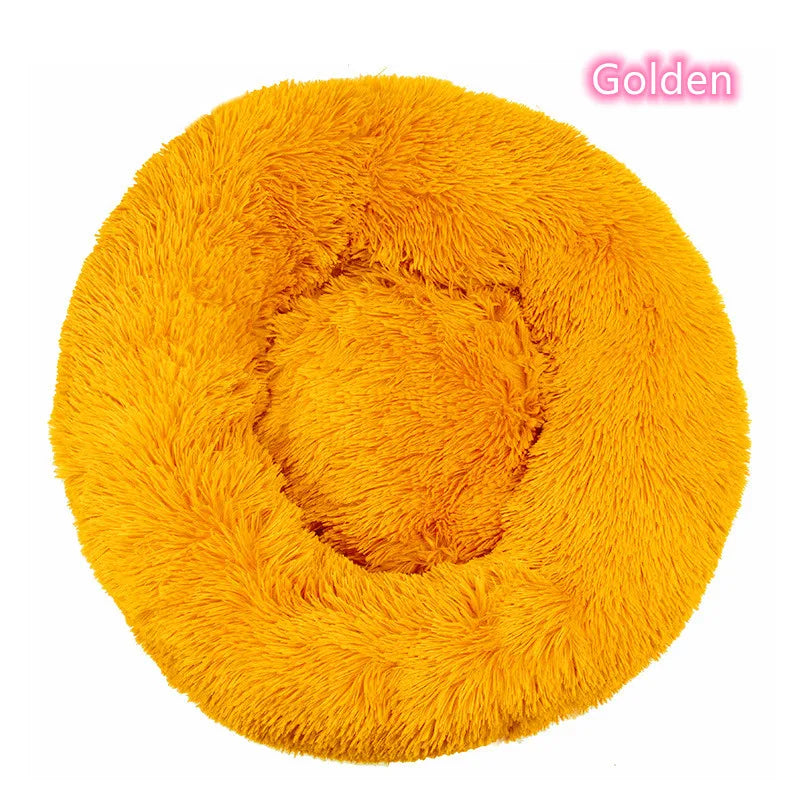 Cama Para Animais De Estimação Super Macia Para Gatos Pelúcia Tamanho Normal Lavável Cama Calmante Cama Donut Artefacto De Dormir Confortável Adequado Para O Inverno