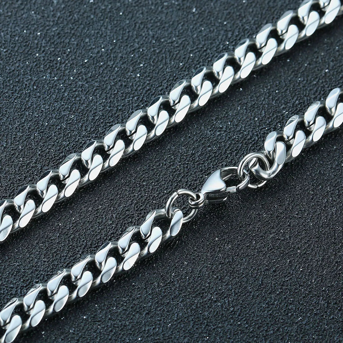 Stainless Steel Cuban Link and Rope Chain Necklace