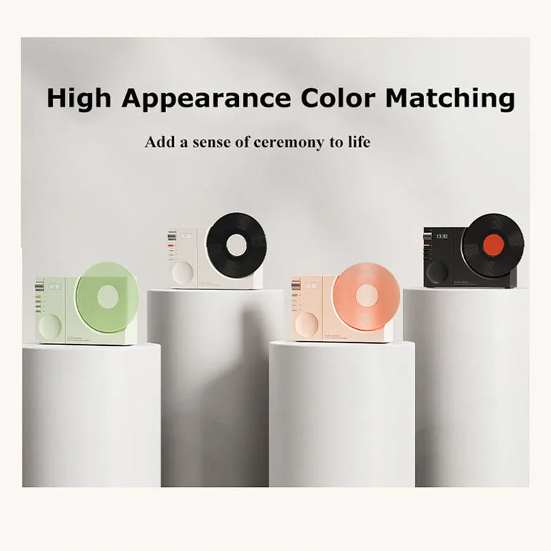Mini Retro Bluetooth 5.3 Speaker with AUX Playback Wireless Hifi Retro Film Sound Music Box with Clock Display Support TF Card