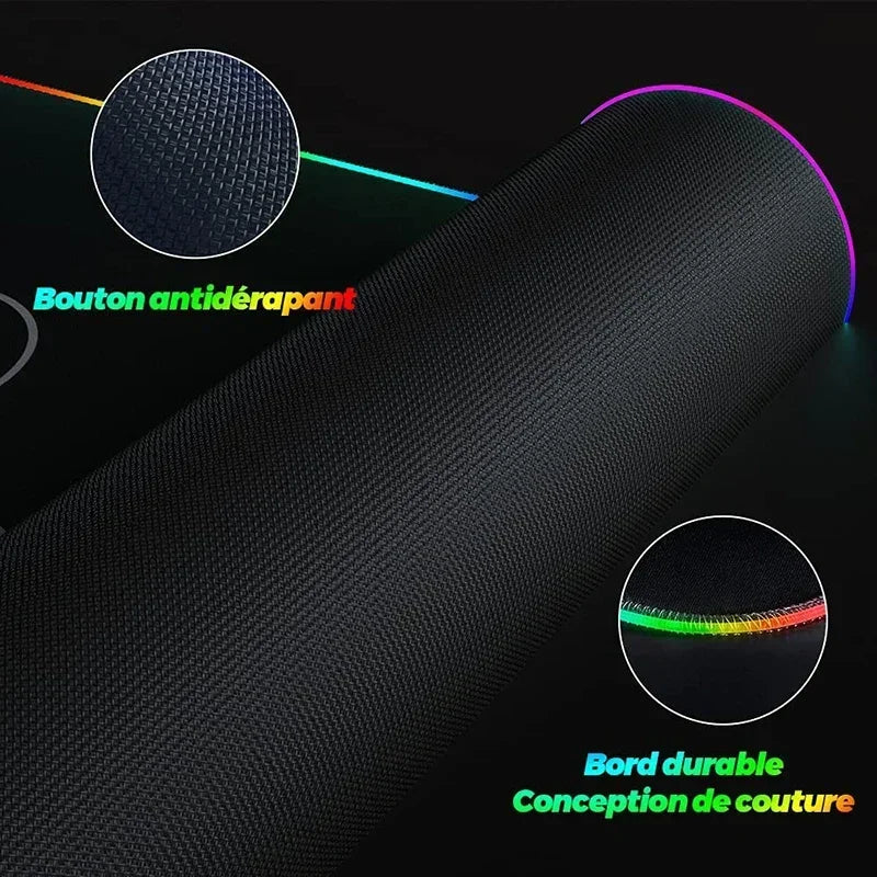 Large Keyboard Mats Fashion Chinese Dragon RGB Gaming Mousepad Big LED Mat PC Deskmat Luminous Mouse Pad Table Rug With Backlit