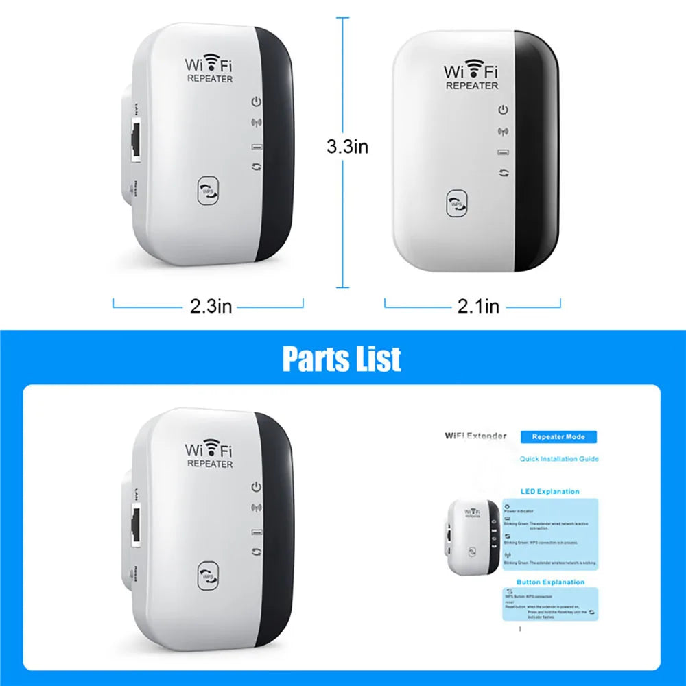 Kebidumei 300Mbps Wireless WiFi Repeater Wifi Extender Amplifier 802.11N WPS Long Range WiFi Booster Amplifier Wi Fi Repeater