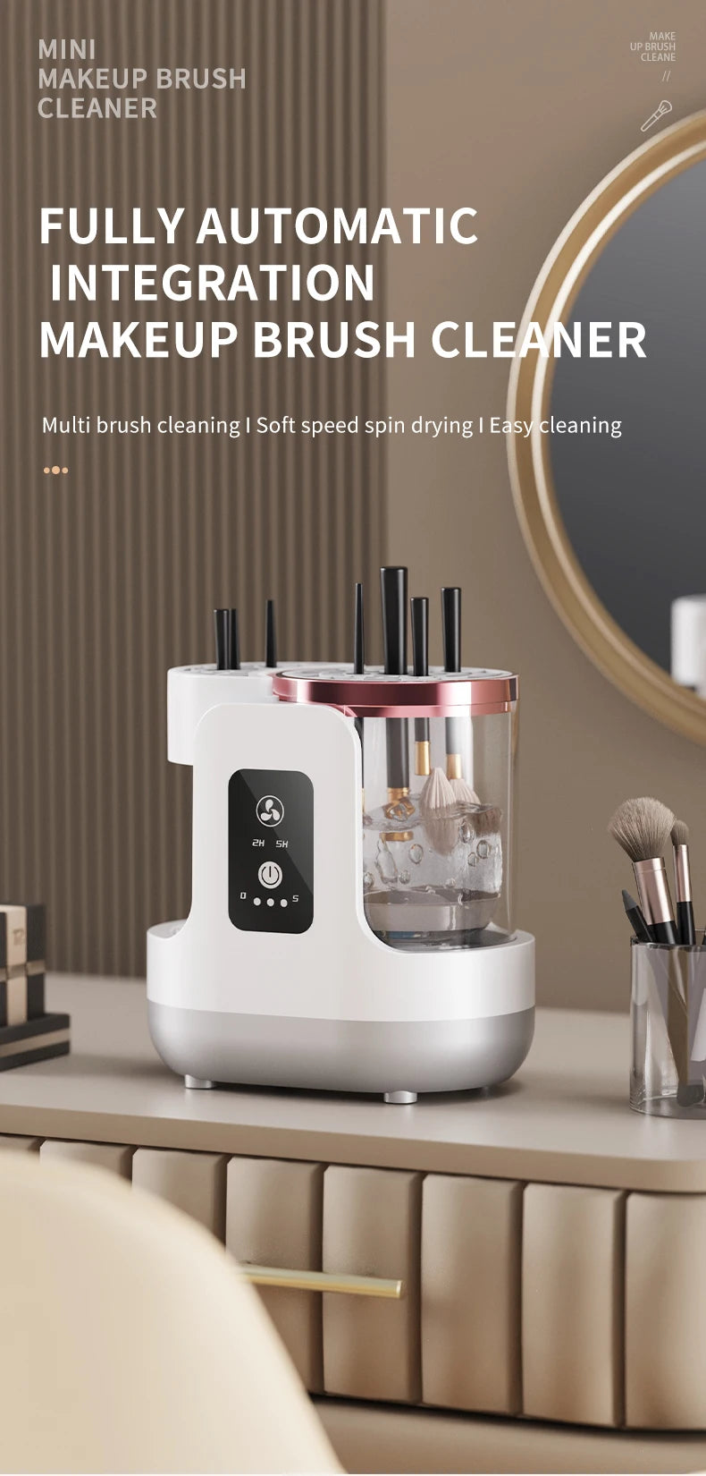 USB Electric Makeup Brush Cleaner 3-in-1 with Automatic Quick-Drying Support Device - Makeup Brush Cleaning And Drying Book Tool