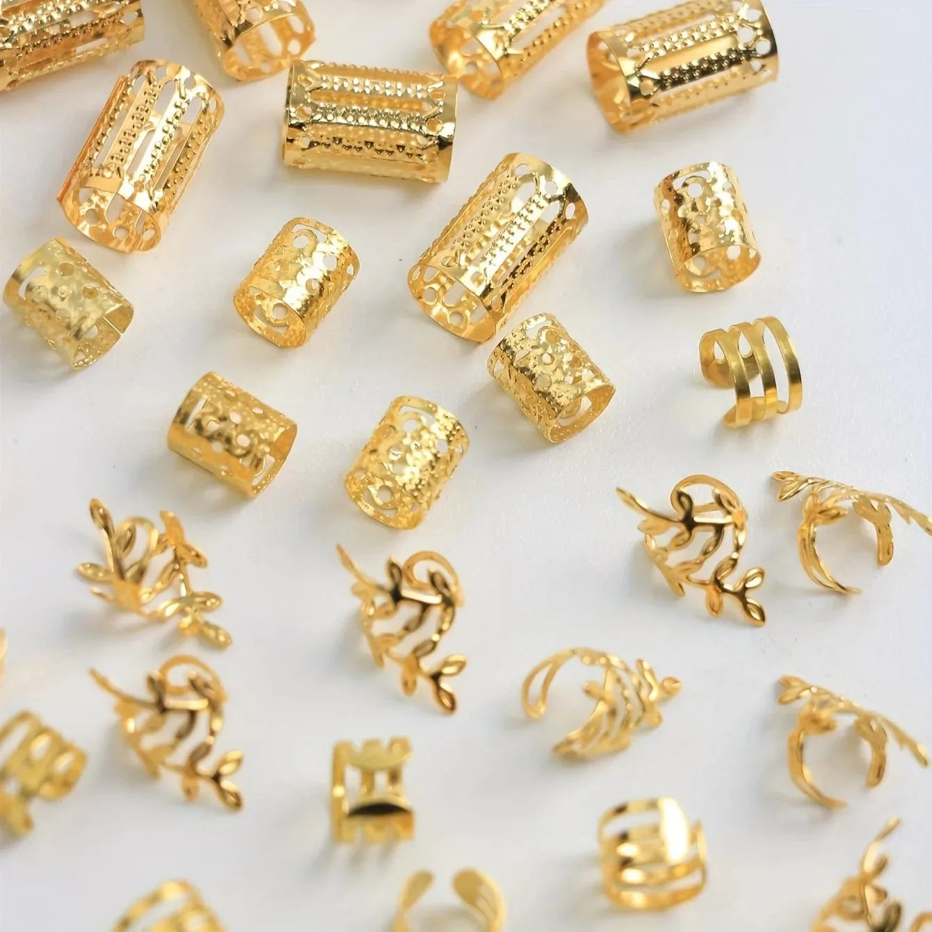 40-Piece Elegant Hollow Hair Ring Set for Braids and Locs