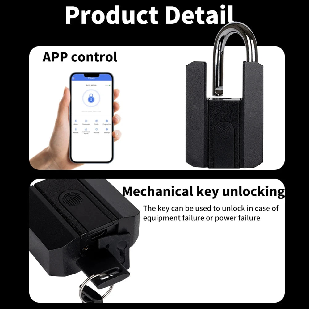 BBDHOME Smart Padlock TTlock App Control Fingerprint Keyless Waterproof IP67 Outdoor Biometric Tough Suitable Gym High Quality