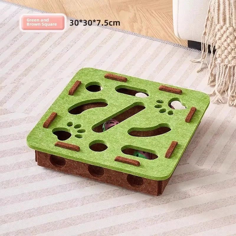 Interactive Suede Puzzle Box and Ball Exercise Cat Toy