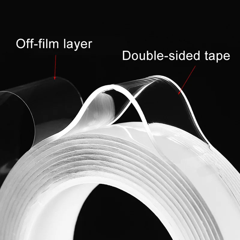 Nano Double sided Adhesive Tape Extra Strong Waterproof Transparent Traceless Tape Thickened Reusable Decorative Tape Home Tools