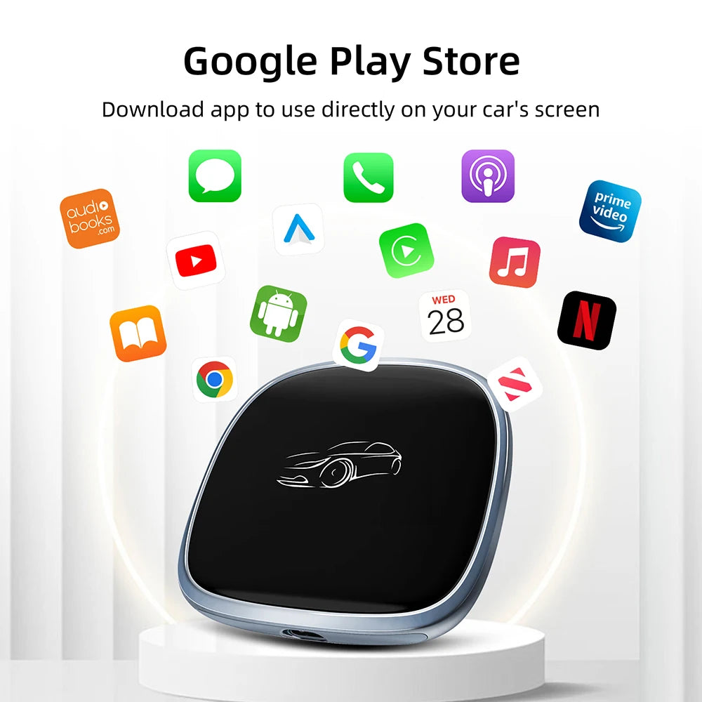 Smart CarPlay AI Box 2026 - Android 13 | Qualcomm Octa-Core | 4G+64GB Wireless Multimedia Adapter