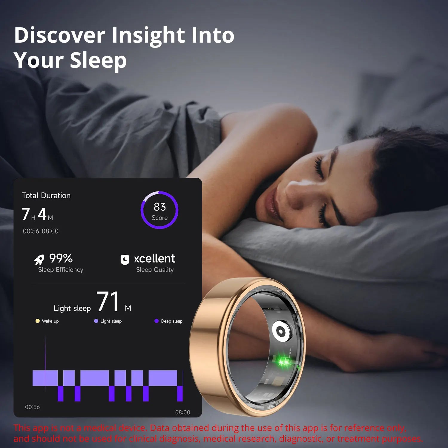 Anel Inteligente COLMI R02 – Monitor de Saúde e Fitness à Prova de Água 5ATM