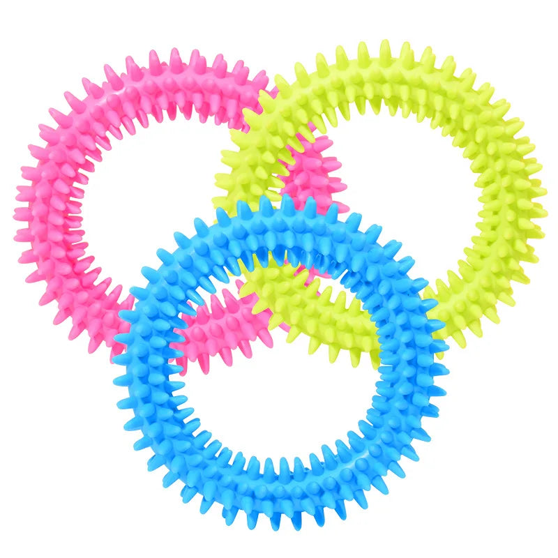 Small Dog Rubber Bone Chew Toy Bite-Resistant Training Tool