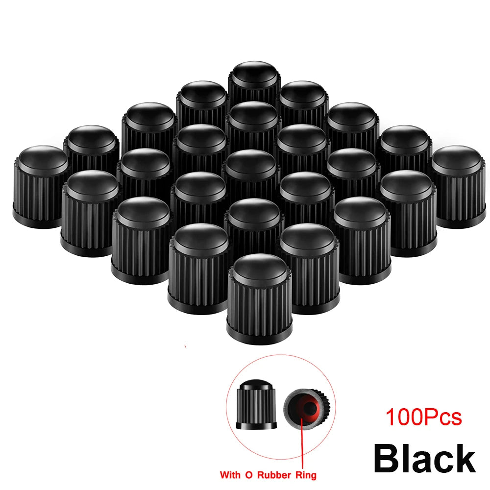 10/25/50/100Pcs Tire Valve Caps, Plastic Car Tire Stem Dust Covers Universal Valve Caps for Cars, Bicycle, Trucks, Motorcycles