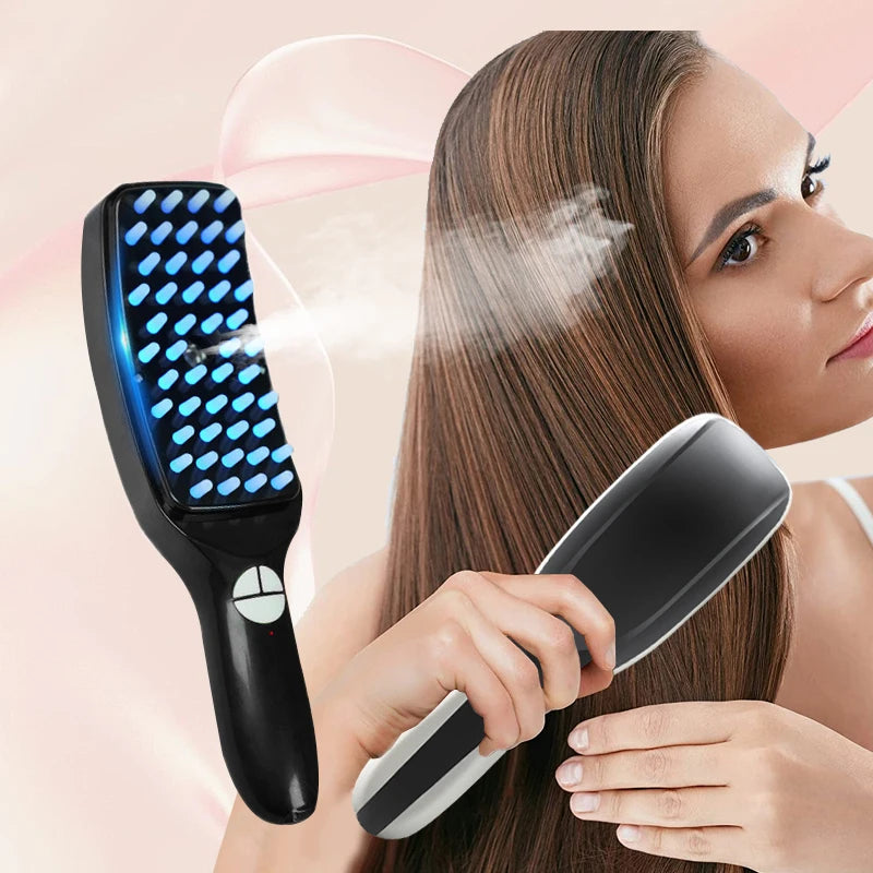 Spray humidification electric massage comb, suitable for female scalp massage and hair style color comb and massage