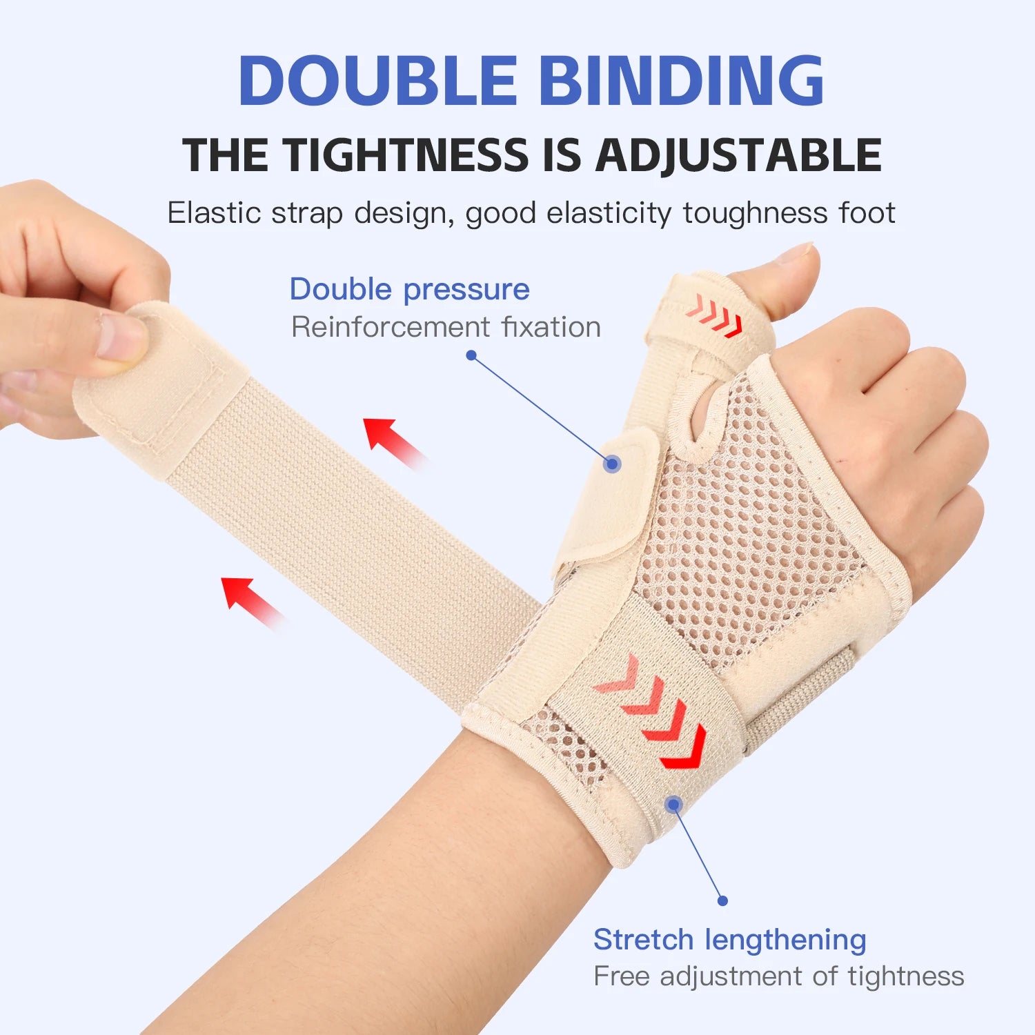 Flexible Splint Wrist Thumb Support Brace for Tendonitis Arthritis Breathable Thumb Protector Guard Fits Right and Left Hand