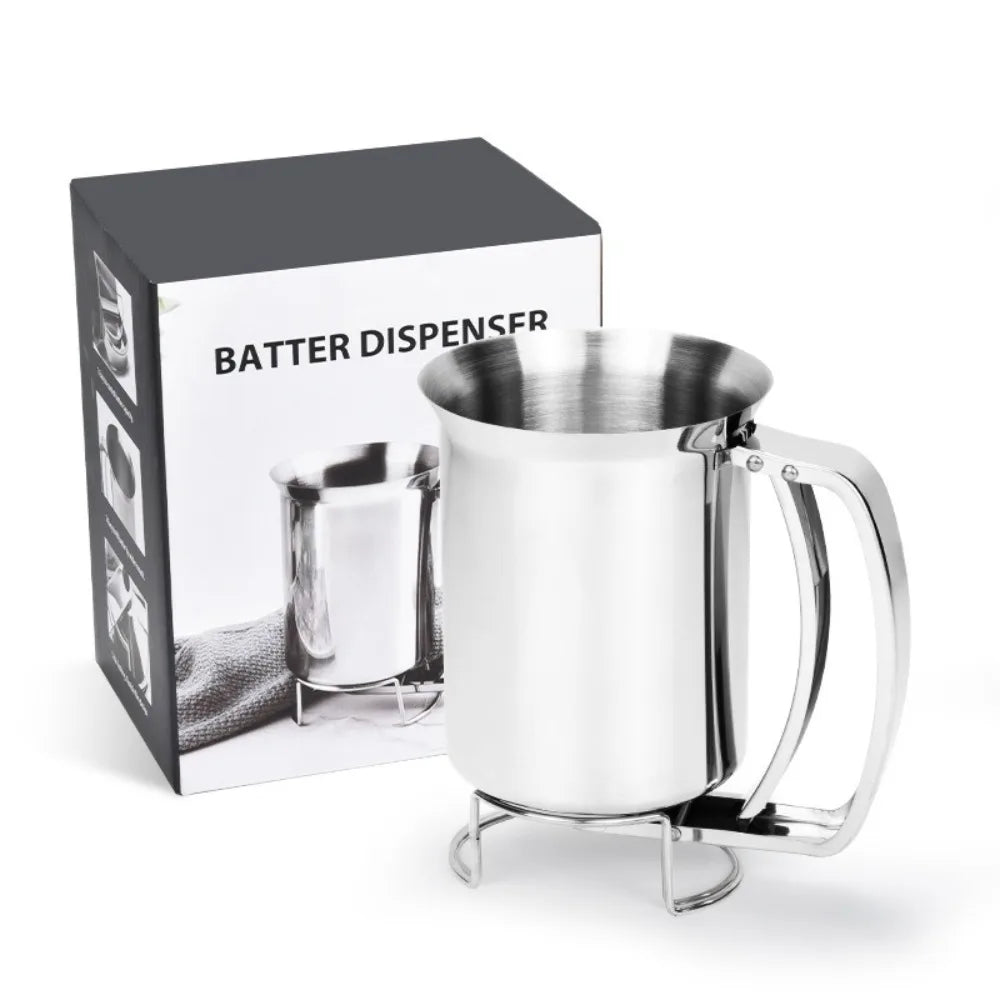 Dispensador de Massa em Aço Inoxidável Funil Multiusos para Cupcakes Panquecas Waffles - Utensílios Reutilizáveis para Cozer Ferramentas de Pastelaria